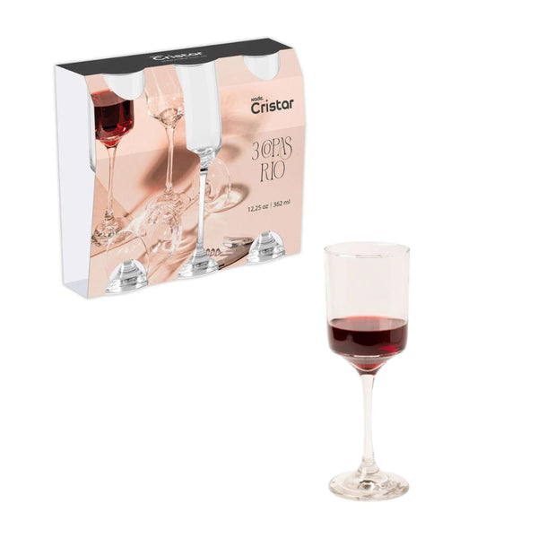 Set x 3 Copas Vino Rio 12.25 oz / Cristar