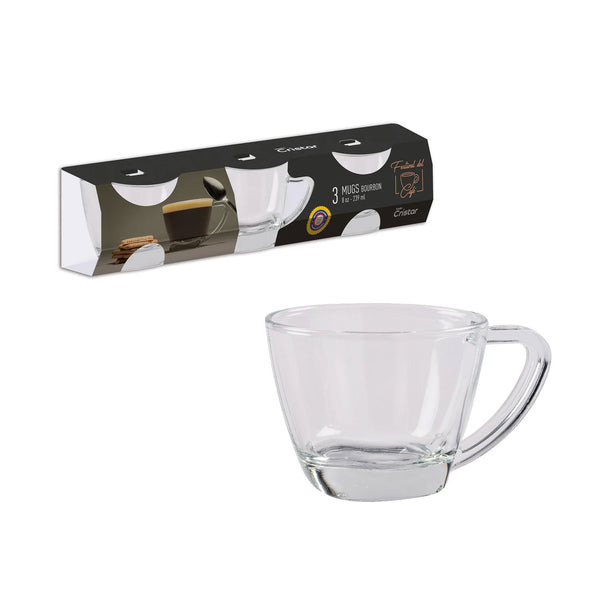 Set x 3 Mugs Bourbon 8 oz / Cristar