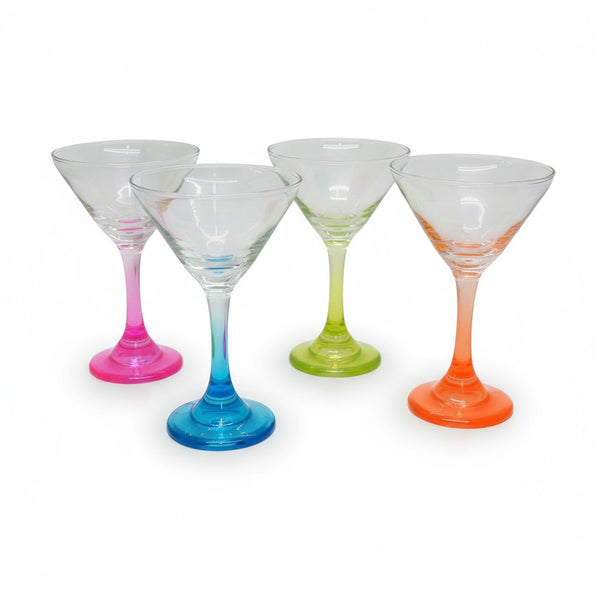 Set x 4 Copas Martini Colores Wynwood Streets / Cristar