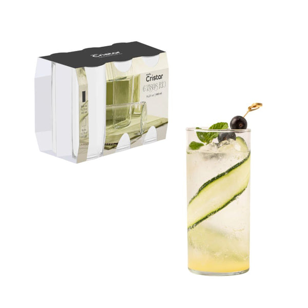 Set x 6 Vasos Bebidas Rio 16.25 oz / Cristar