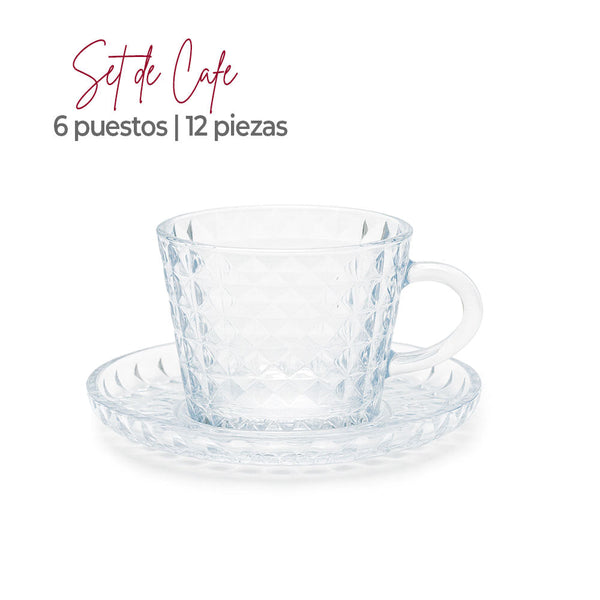 Set de Café 12 Piezas Diamantes / Alana