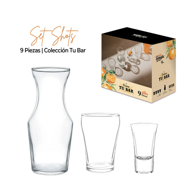 Set Shots 9 Piezas Tu Bar / Cristar