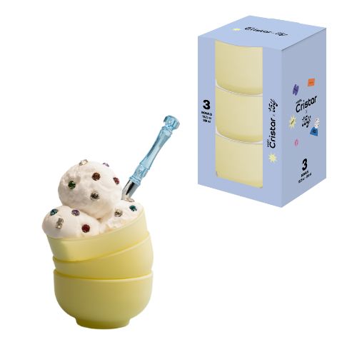 Set x 3 Ensaladeras Pequeñas Manaos Amarilla Toy / Cristar