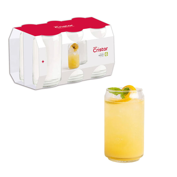 Set x 6 Vasos Lata 12 oz / Cristar