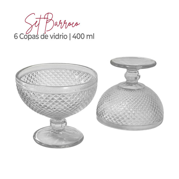 Set x 6 Copas Dulcera Barroco 13.5 oz / Hauskraft