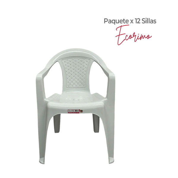 Paquete x 12 Sillas con Brazos Bambú Ecorimo / Rimoplásticas