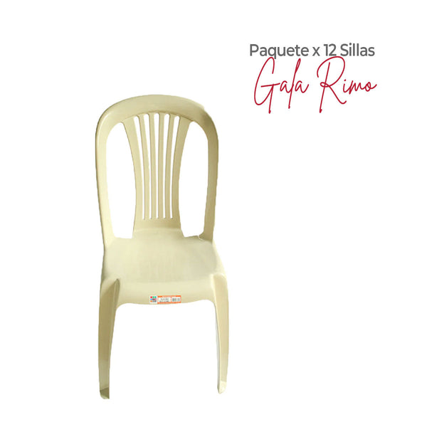 Paquete x 12 Sillas Gala Beige / Rimoplásticas