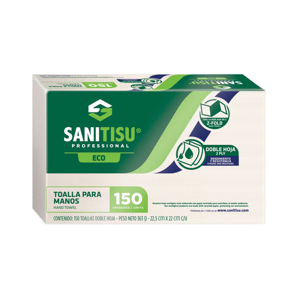 Toalla de Manos x 150 Unidades Natural / Sanitisu Professional
