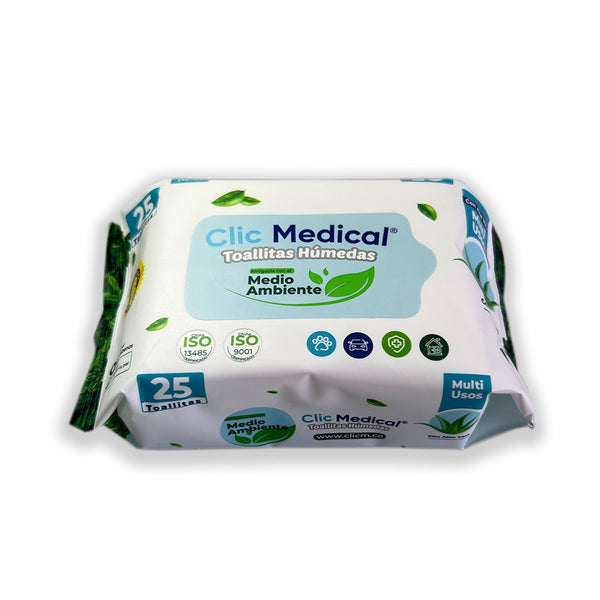 Toallitas Humedas x 25 unds / Clic Medical