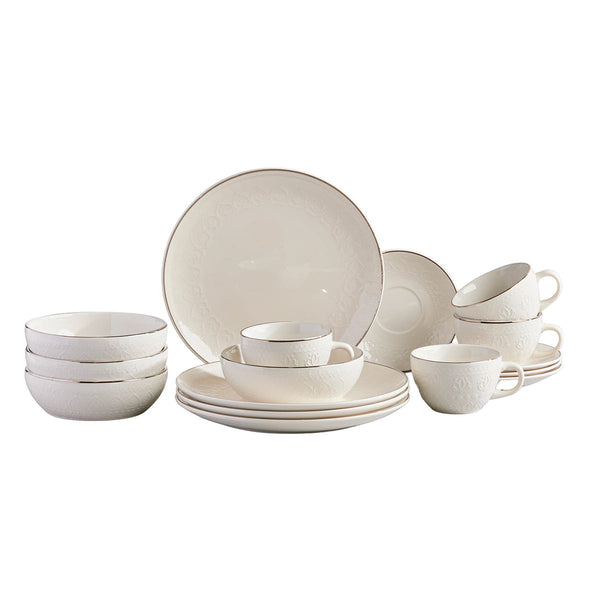Vajilla Harmony Plateado 4 Puestos 16 Piezas / Corona