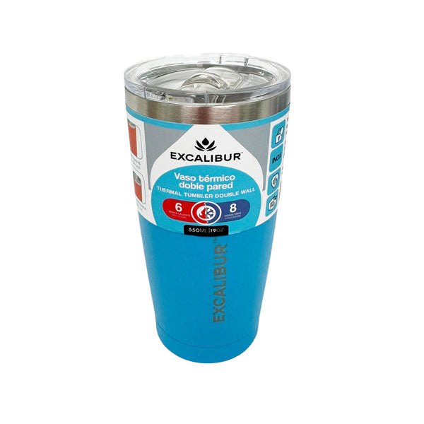 Vaso Térmico en Acero Inoxidable 550 ml Azul Claro / Excalibur