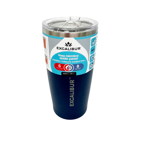 Vaso Térmico en Acero Inoxidable 550 ml Azul Oscuro / Excalibur