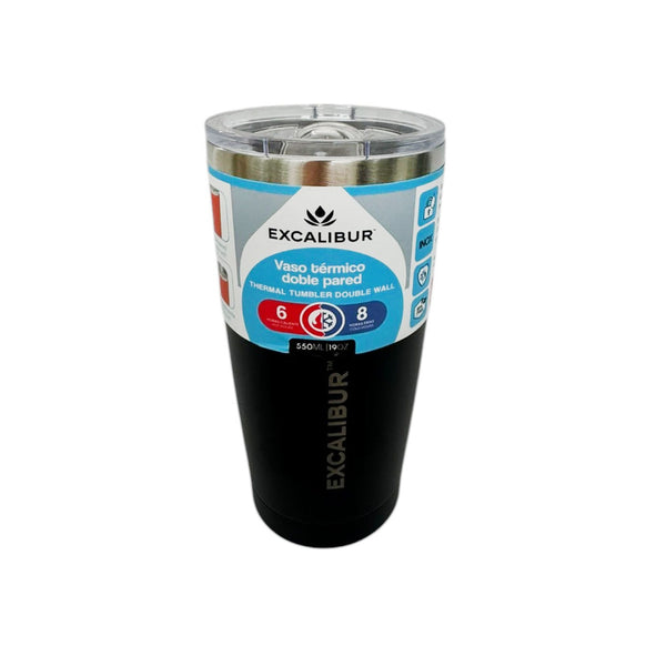 Vaso Térmico en Acero Inoxidable 550 ml Negro / Excalibur