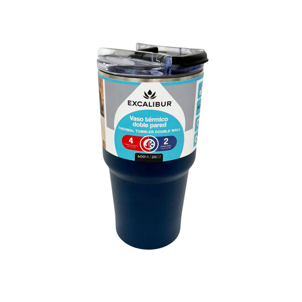 Vaso Térmico en Acero Inoxidable 600 ml Azul Oscuro / Excalibur