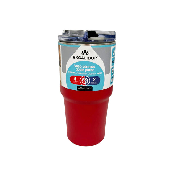 Vaso Térmico en Acero Inoxidable 600 ml Rojo / Excalibur