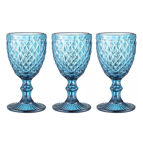 Set x 6 Copas Vino Agua Barroco Azul / OCT