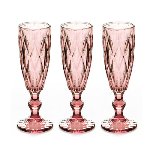 Set x 6 Copas Champaña Vintage Rosa / OCT