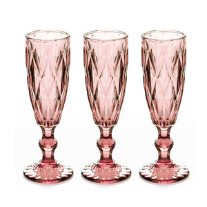 Set x 6 Copas Champaña Vintage Rosa / OCT