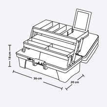 Cargar imagen en el visor de la galería, Caja de Herramientas 14&quot; con Tapa Organizadora Vanity Natural - Turquesa / Rimax