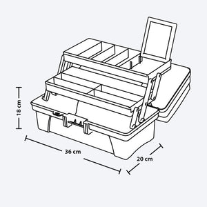 Caja de Herramientas 14" con Tapa Organizadora Vanity Natural - Turquesa / Rimax