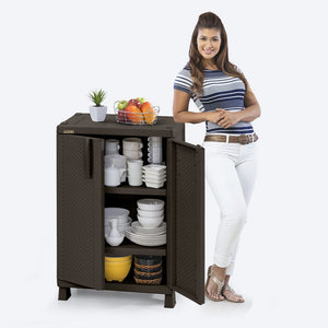 Armario Mediano Apariencia Rattan Wengue / Rimax