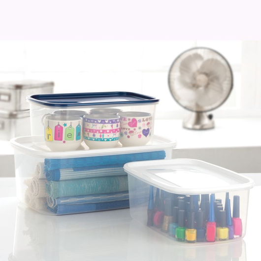 Caja organizadora 10 litros 38x26x13 cm azul