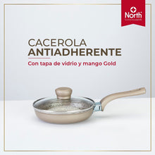 Cargar imagen en el visor de la galería, Cacerola Antiadherente con Tapa 16 cm Gold / North