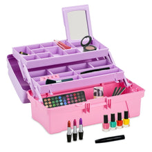 Cargar imagen en el visor de la galería, Caja Herramientas 14&quot; con Tapa Organizadora Vanity Beauty Lila - Rosado / Rimax
