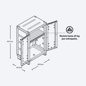 Armario Mediano Apariencia Rattan Wengue / Rimax