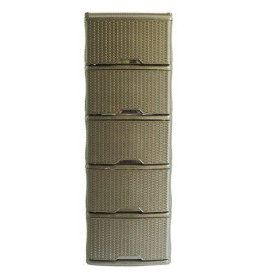 Cajonero Rattan 5 Gavetas Wengue / Rimoplasticas