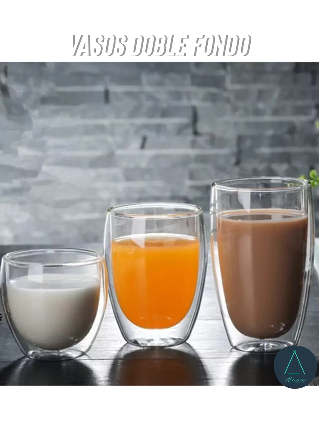 Vaso Vidrio 450ml Doble Pared / Haus