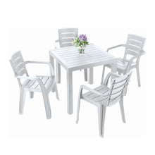 Cargar imagen en el visor de la galería, Combo Barú: Mesa + 4 Sillas con Brazos Gris Hielo / Rimax