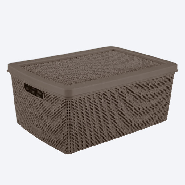 Canasta Fique 13.5 Litros con Tapa Mocca / Rimax