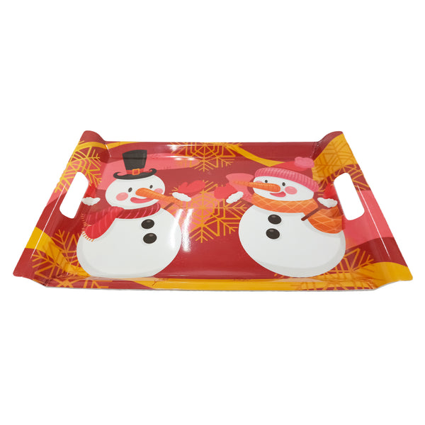 Bandeja con Asas en Melamina 40 x 35,5 cm Diseño Navideño Rojo / Sabana