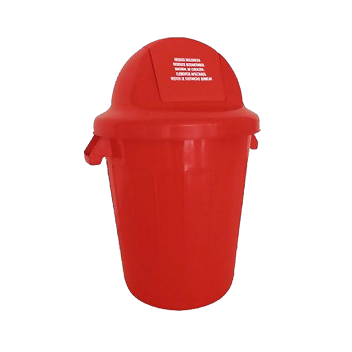 Contenedor 120 Litros Rojo Tapa Cúpula Vaivén / Colplast