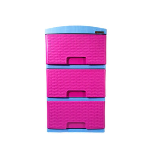 Practimueble x 3 Gavetas Fucsia-Azul / Colplast