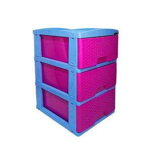 Practimueble x 3 Gavetas Fucsia-Azul / Colplast