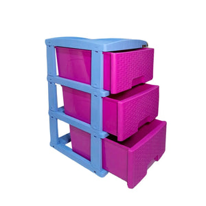Practimueble x 3 Gavetas Fucsia-Azul / Colplast