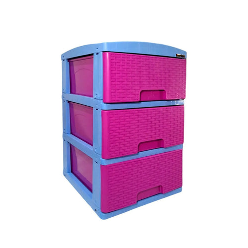 Practimueble x 3 Gavetas Fucsia-Azul / Colplast