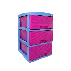 Practimueble x 3 Gavetas Fucsia-Azul / Colplast