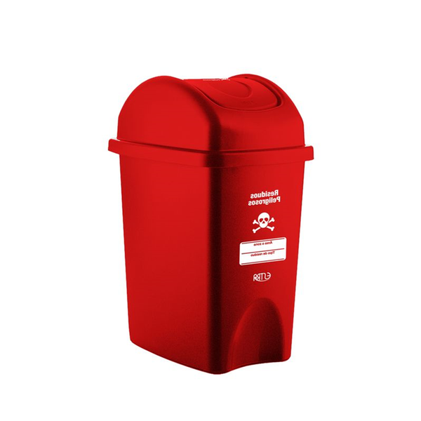 Papelera Clásica Vaivén 10 Litros Rojo / Estra