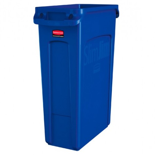 Contenedor Slim Jim® marcado reciclaje 87 litros Azul / Rubbermaid