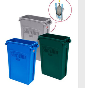 Contenedor Slim Jim® marcado reciclaje 87 litros Azul / Rubbermaid
