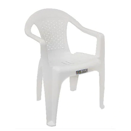 Silla Bambú con Brazos Blanco / Rimoplasticas