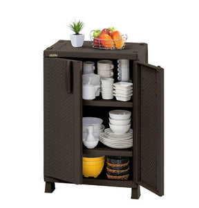 Armario Mediano Apariencia Rattan Wengue / Rimax