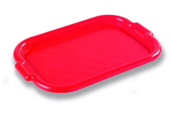 Bandeja Plastica Autoservicios Pequeña Blanca de 27 x 35 cm