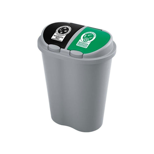 Basurero Manejo de Residuos 50 Litros Doble / Rimax