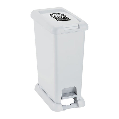 Basurero Pedal Con Logo 35 Litros Blanco / Rimax
