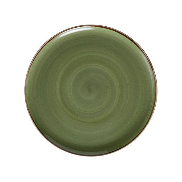 Plato Pando Coupé Línea Artisan 28.4cm Verde Oliva / Corona