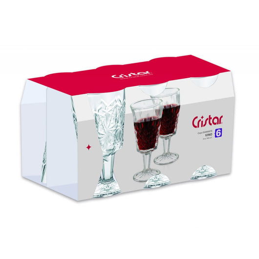 Set De 6 Copas De Cristal Rosa Home ESPRIT - 8x8x14.5 Cm, Apto Para Lavavajillas, Decoración Elegante